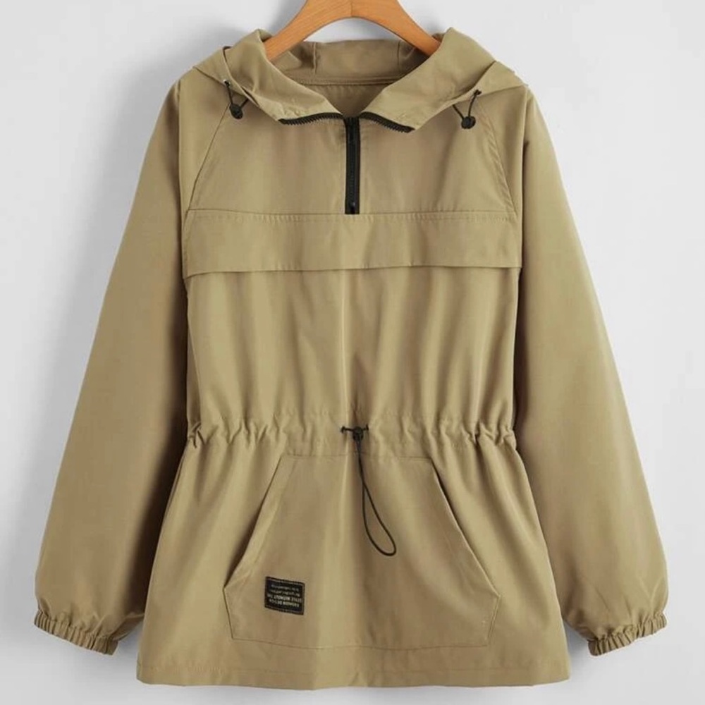 Kangaroo Picket Drawstring Anorak Jacket